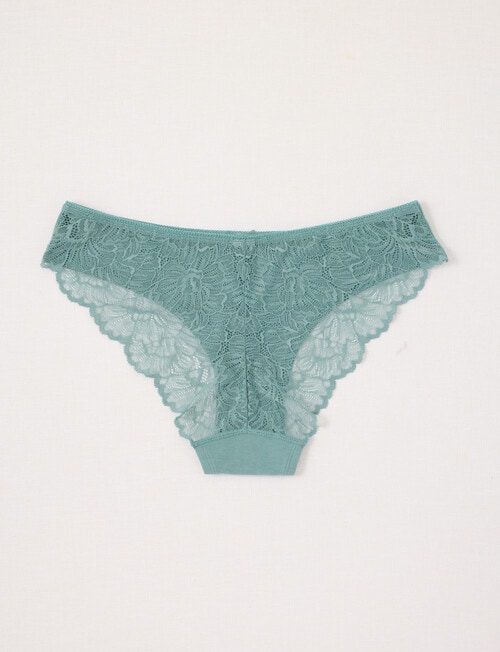 Lyric Cotton Lace Back Bikini Brief, Dark Sage product photo View 02 L