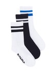 Bonds Fashion Crew Socks, 3-Pack, White & Black product photo