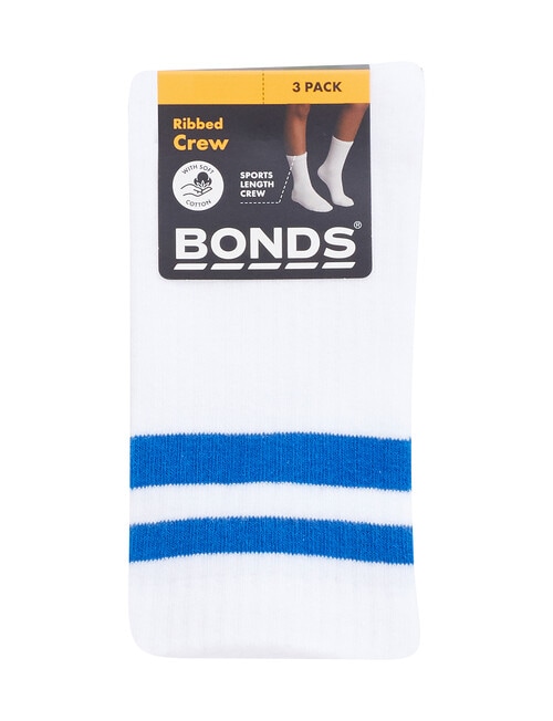 Bonds Fashion Crew Socks, 3-Pack, White & Black product photo View 03 L