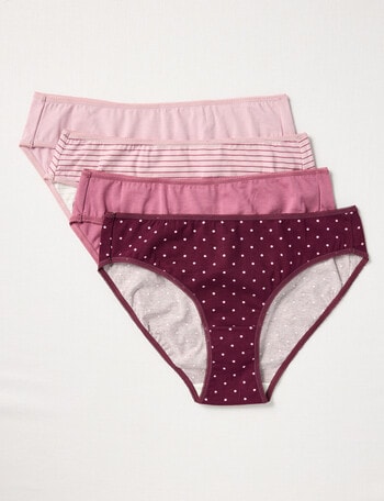 Lyric Bikini Briefs, Stripes & Spots, 4-Pack product photo