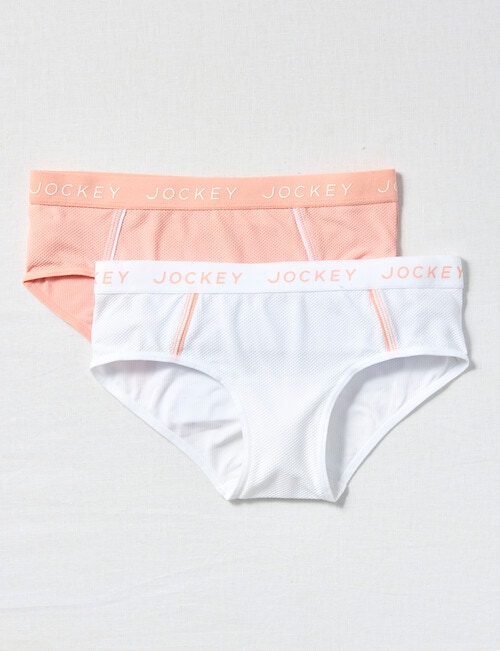 Jockey Performance Dry Impact Bikini Brief, 2-Pack, Melting Blush & White product photo