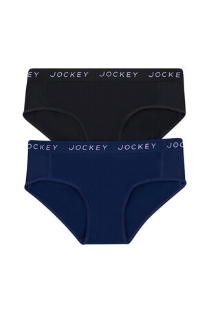 Jockey Performance Stay Fit Bikini Brief, 2-Pack, Black & Base Navy product photo