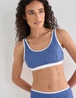 Zest Swimwear Herringbone Sporty Bikini Top, Blue product photo