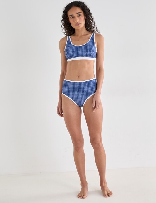 Zest Swimwear Herringbone Sporty Bikini Top, Blue product photo View 03 L