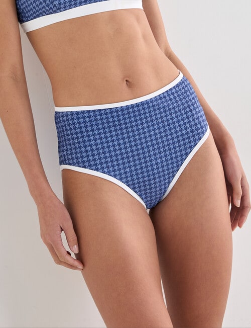 Zest Swimwear Herringbone High Waisted Bikini Brief, Blue product photo