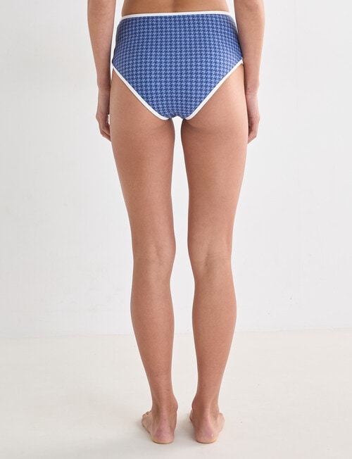Zest Swimwear Herringbone High Waisted Bikini Brief, Blue product photo View 02 L