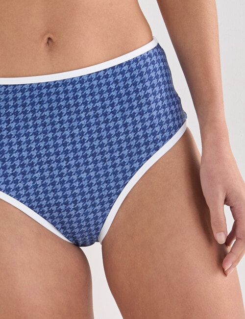 Zest Swimwear Herringbone High Waisted Bikini Brief, Blue product photo View 04 L