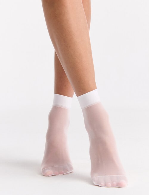 Ambra Coloured Sheer Anklet, 2-Pack, Fudge & White product photo View 04 L