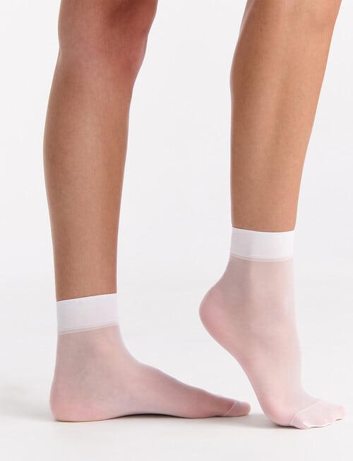 Ambra Coloured Sheer Anklet, 2-Pack, Fudge & White product photo View 05 L