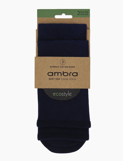Ambra Bamboo Soft Top Crew, 2-Pack, Navy product photo