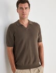 Gasoline Ripley Knitted Polo Shirt, Khaki product photo