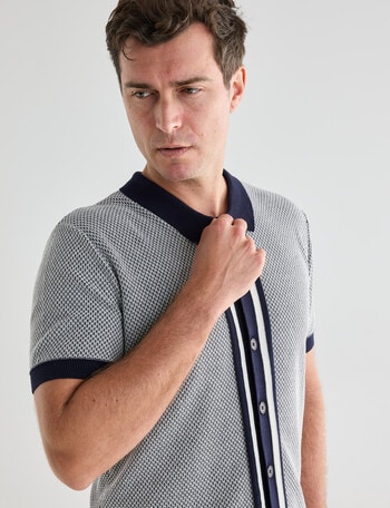 Gasoline Knitted Jude Shirt, Navy product photo