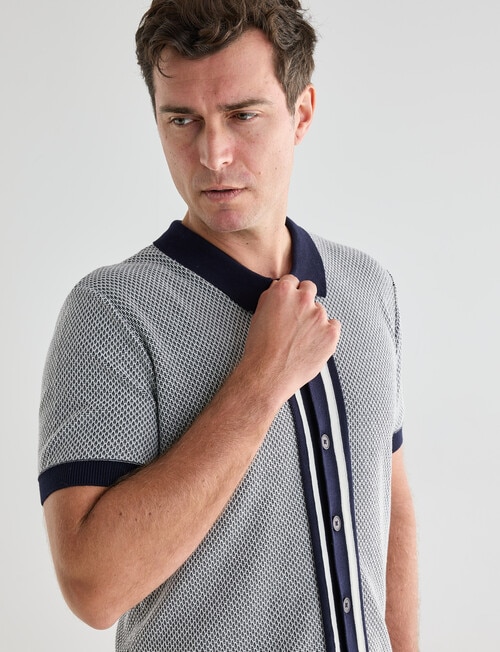 Gasoline Knitted Jude Shirt, Navy product photo