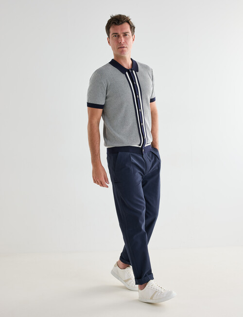 Gasoline Knitted Jude Shirt, Navy product photo View 03 L