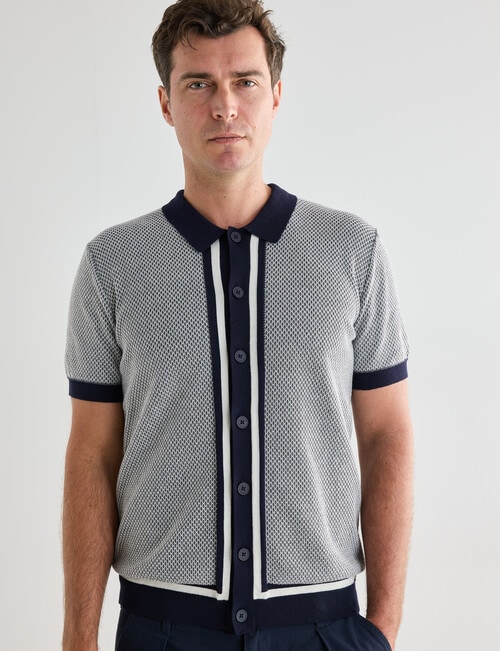 Gasoline Knitted Jude Shirt, Navy product photo View 04 L