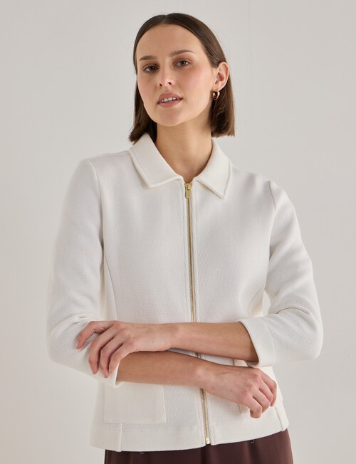 Jigsaw Simone Knit Jacket, Ivory product photo View 04 L