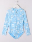 Wavetribe Summer Print Long Sleeve Rashsuit, Cornflower product photo
