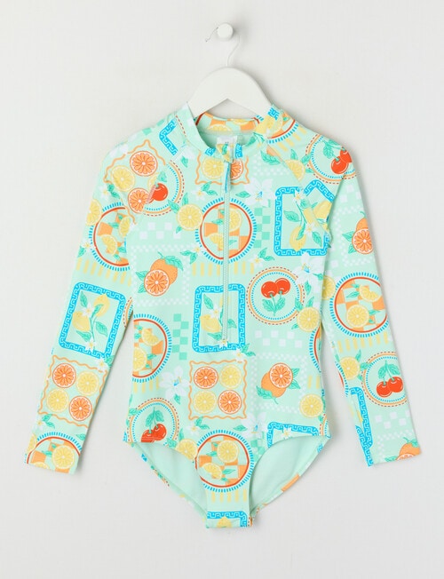 Wavetribe Fruits Long Sleeve Rashsuit, Mint product photo