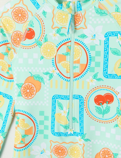 Wavetribe Fruits Long Sleeve Rashsuit, Mint product photo View 02 L