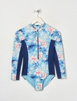 Wavetribe Tropical Floral Long Sleeve Rashsuit, Navy product photo