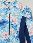 Wavetribe Tropical Floral Long Sleeve Rashsuit, Navy product photo View 02 S