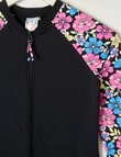 Wavetribe Large Floral Long Sleeve Rash Set, Black product photo View 02 S
