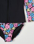 Wavetribe Large Floral Long Sleeve Rash Set, Black product photo View 03 S