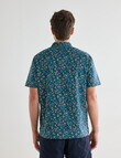 Gasoline Ditsy Poppy Shirt, Teal product photo View 02 S