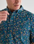 Gasoline Ditsy Poppy Shirt, Teal product photo View 04 S