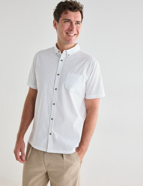 Gasoline Ditsy Dotted Shirt, White product photo