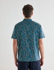 Gasoline Ditsy Poppy Shirt, Teal product photo View 02 S