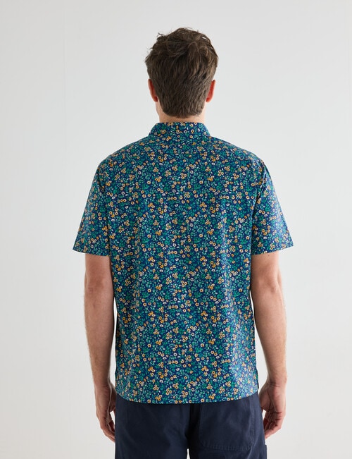 Gasoline Ditsy Poppy Shirt, Teal product photo View 02 L