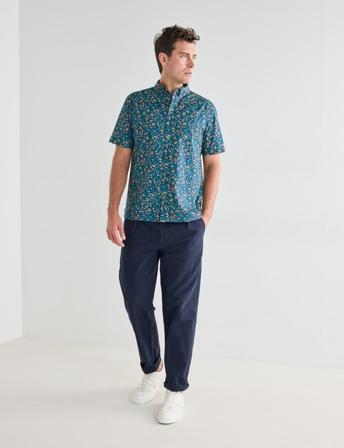 Gasoline Ditsy Poppy Shirt, Teal product photo View 03 L