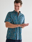 Gasoline Ditsy Poppy Shirt, Teal product photo View 05 S