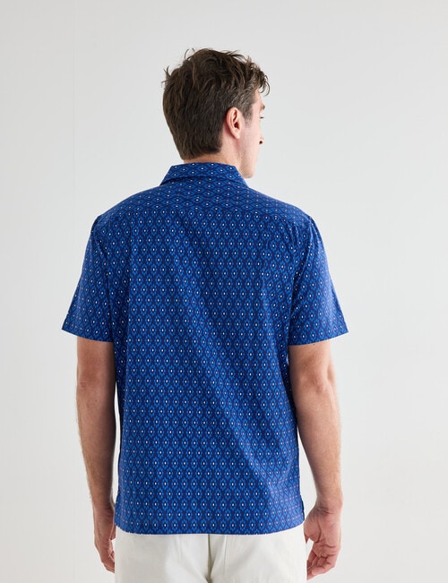 Gasoline Ditsy Slub Ikat Shirt, Navy product photo View 02 L