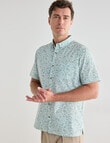 Gasoline Ditsy Floral Shirt, White & Green product photo