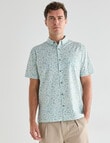 Gasoline Ditsy Floral Shirt, White & Green product photo View 05 S