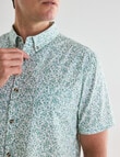 Gasoline Ditsy Floral Shirt, White & Green product photo View 07 S