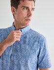 Gasoline Chambray All Over Print Shirt, Light Blue product photo