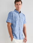 Gasoline Chambray All Over Print Shirt, Light Blue product photo View 06 S