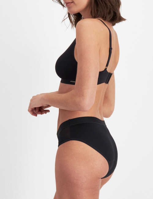 Jockey Woman Everyday Absorbency Hi Bikini Brief, Black product photo View 03 L