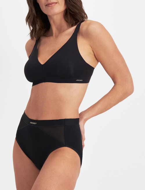 Jockey Woman Everyday Absorbency Hi Cut Brief, Black product photo View 02 L