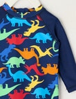 Teeny Weeny Dinos Rash Suit, Navy product photo View 03 S