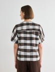 Jigsaw Lenore Check V-Neck Top, Chocolate product photo View 02 S