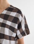 Jigsaw Lenore Check V-Neck Top, Chocolate product photo View 05 S
