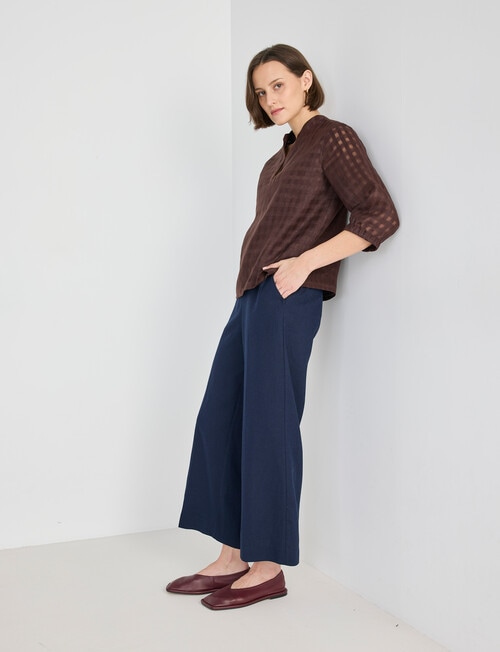 Jigsaw Rita Check Top, Chocolate product photo View 03 L