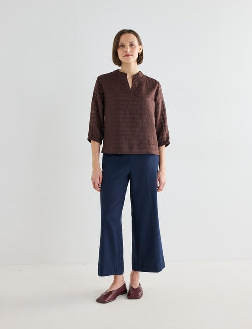 Jigsaw Rita Check Top, Chocolate product photo View 07 L