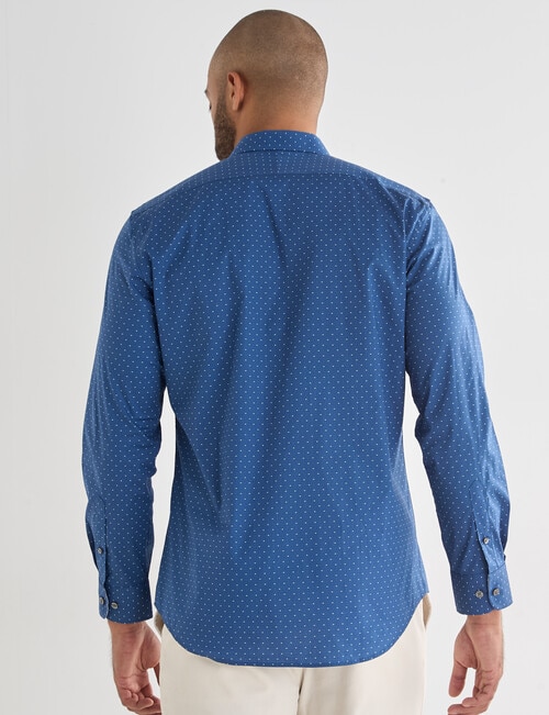 Laidlaw + Leeds Cubic Print Long Sleeve Shirt, Light Blue product photo View 02 L