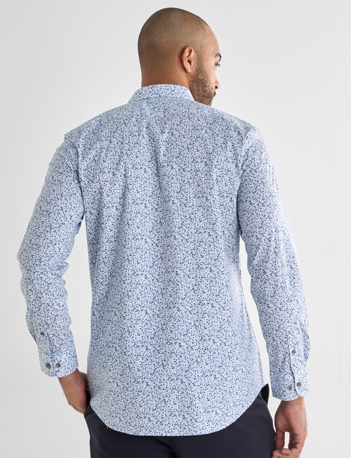 Laidlaw + Leeds Floral Ditsy Long Sleeve Shirt, White product photo View 02 L