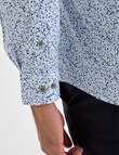 Laidlaw + Leeds Floral Ditsy Long Sleeve Shirt, White product photo View 05 S